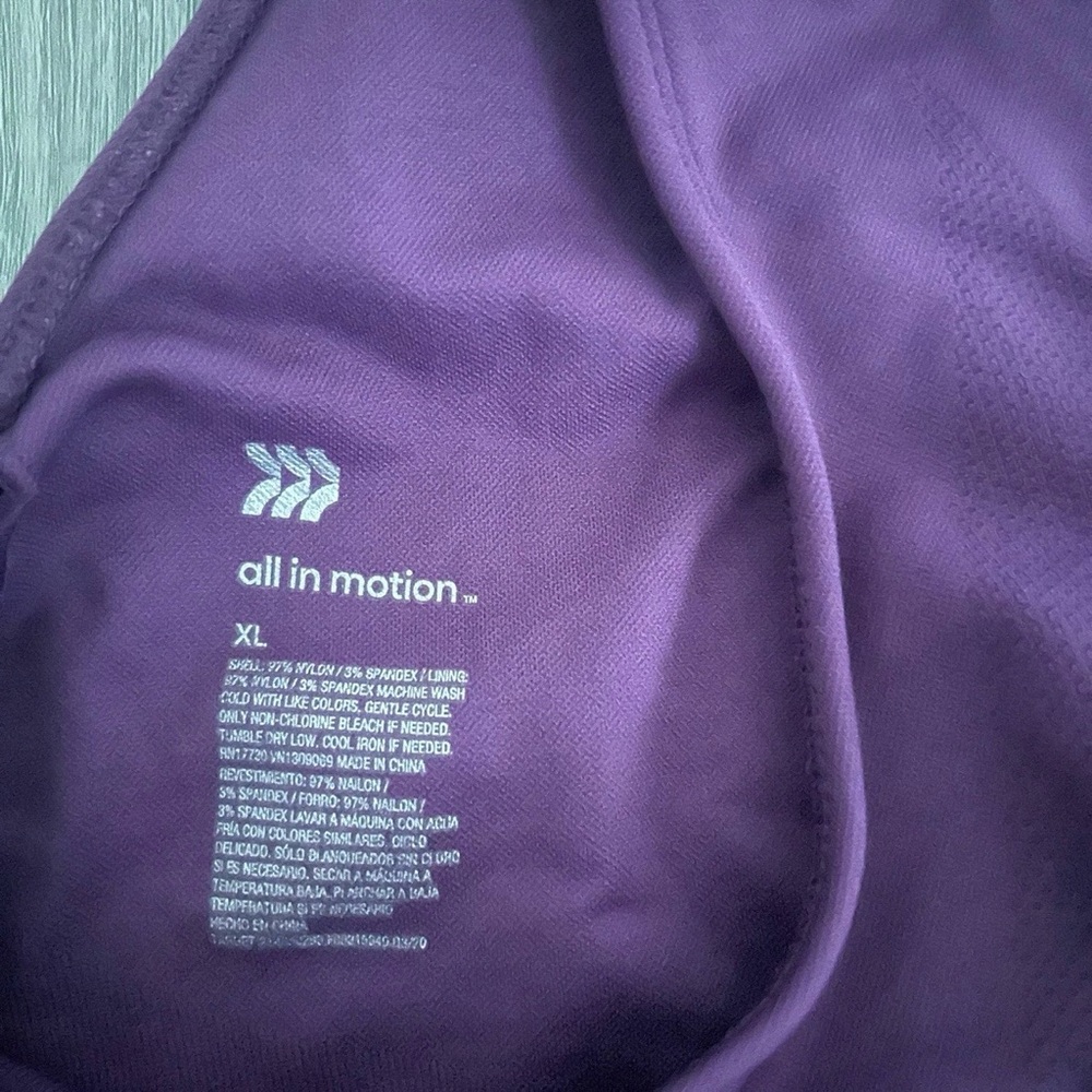 Women’s All In Motion Purple Sports Bra Size XL - Picture 3 of 3